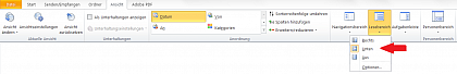 Bearbeiten der Outlook-Ansicht