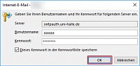 Outlook 2016: Passwort besttigen
