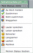 Videoconferencing Teilnehmerliste mein Status