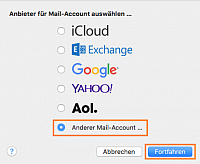 E-Mail-Konto in Mail einrichten - Anderer Mail-Account