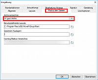 GroupWise Archivierung - Dateipfad eintragen