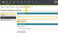 Stud.IP-Meetings Schritt 2: Unter dem neuen Menüpunkt
"Meetings" ein neues Meeting erstellen
