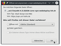 Save dialog for the AnyConnect client installer